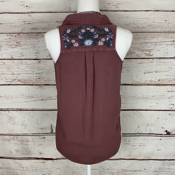 MUDD Purple Button Up Tank Small - Picture 4 of 10